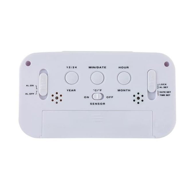 LED bela digitalna budilka in termometer 4