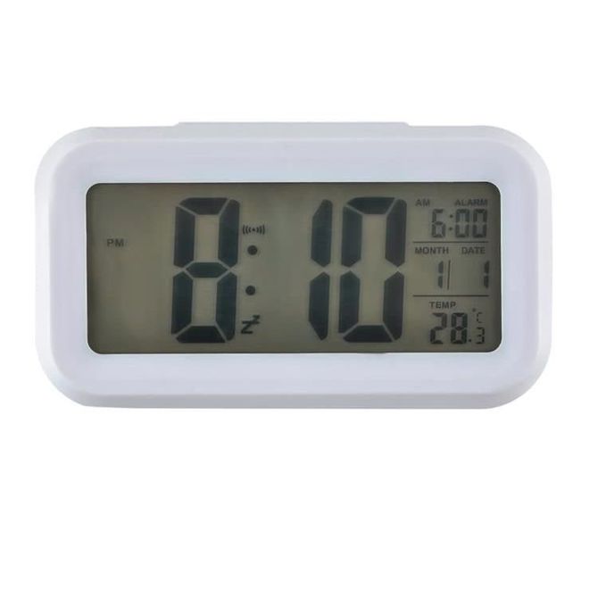LED bela digitalna budilka in termometer 6