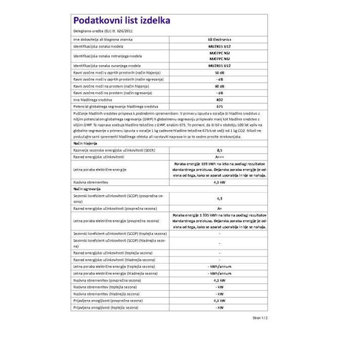 Klimatska naprava LG split 2x 2,5 kW z montažo[MU2R15.U13 + 2x S09EC.NSJS] 5