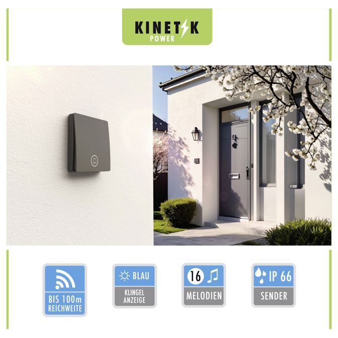 Brezžični gong m-e modern-electronics 41487, brezžično delovanje, enostavna namestitev 3