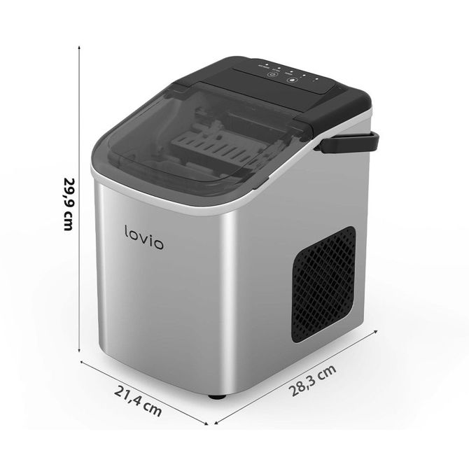 MANTA LOVIO LVIM001SL ledomat / naprava za izdelovanje ledu, 112W, 10kg/24ur, 1.1L rezervoar, S/L velikost kock, samodejno čiščenje, tiho delovanje, nerjaveče jeklo, +zajemalka, srebrn (Silver) 5