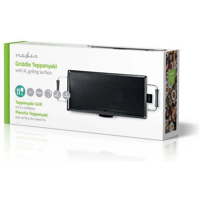Namizni žar Nedis FCTE110EBK50 Teppan Yaki, termostatski nadzor, nelepljiva prevleka, snemljiv kabel, črna 3