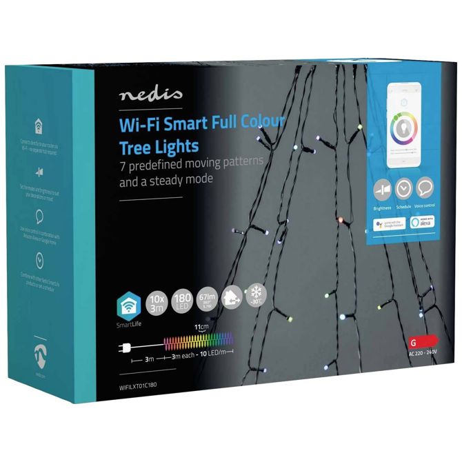 Nedis svetlobna veriga  znotraj/zunaj  EEK: G (A - G) 200 LED RGB 5