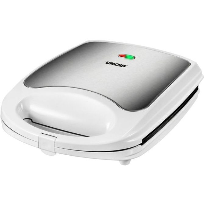 Opekač za sendviče  Unold Quadro 48480 bela/nerjaveče jeklo, za 4 sendviče, 1100 W, nelepljiv premaz, indikator pripravljenosti 2
