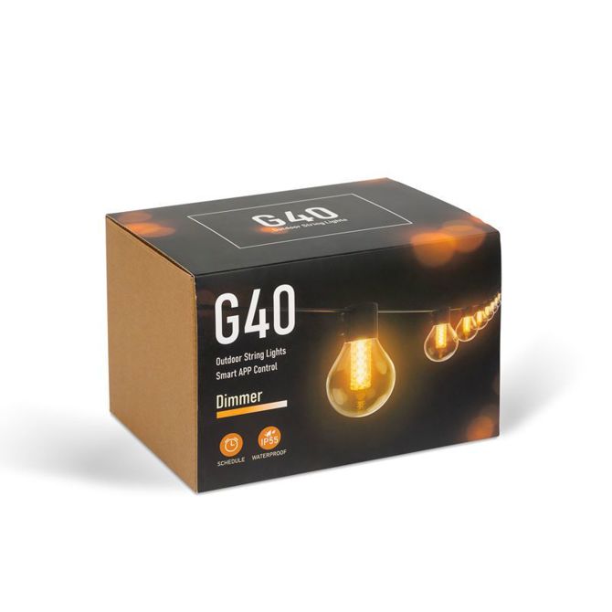 Pametni svetlobni niz luči - 100-240V - 25 toplo belih LED diod - 15 m - bluetooth 6