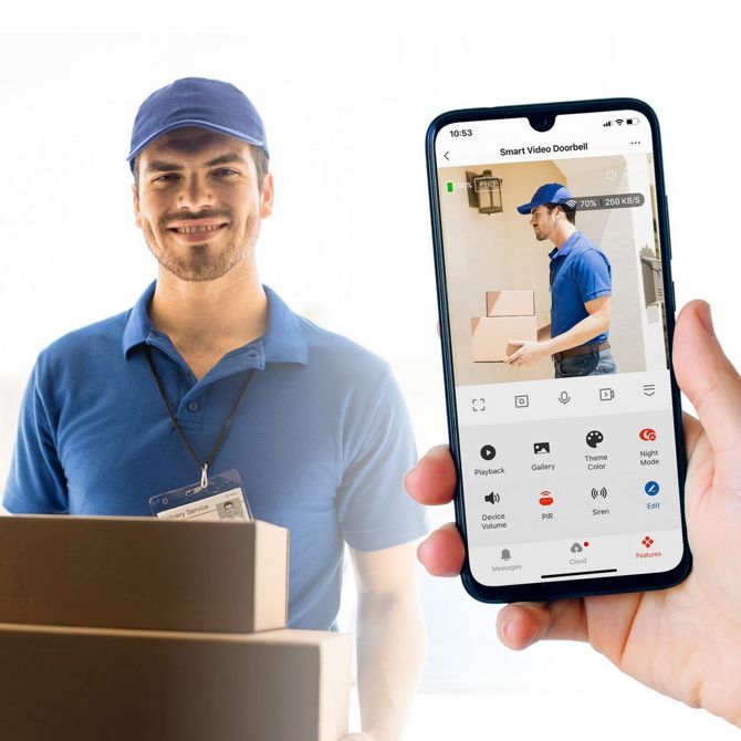 Pametni Wi-Fi video zvonec s kamero 2,0 MP HD Tuya črn 2