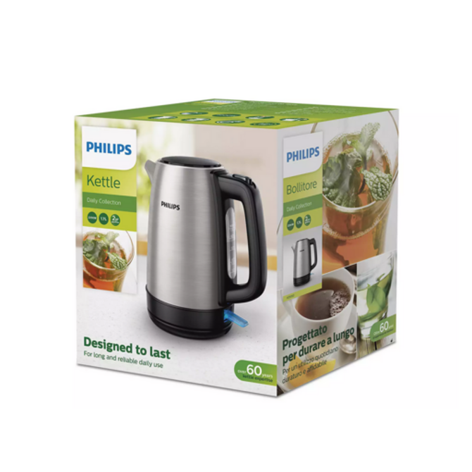 Grelnik vode Philips HD9350/90, 2200 W, 1,7 l, srebrn 5