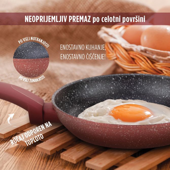 Ponev Rosmarino Lava Stone Grape, 20 cm, primerna za indukcijo + gratis zaščita iz filca  3