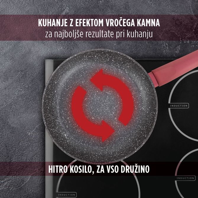 Ponev Rosmarino Lava Stone Grape, 24 cm, primerna za indukcijo + gratis zaščita iz filca  4