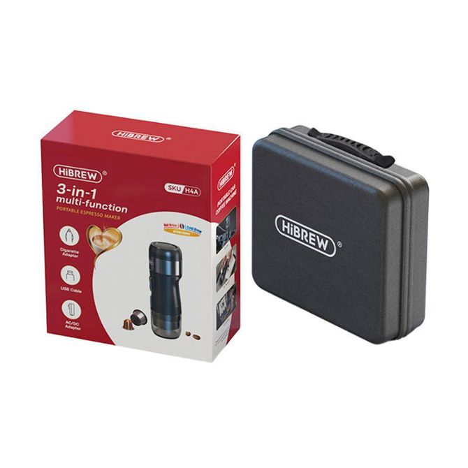 Prenosni aparat za kavo 3 v 1 z ohišjem HiBrew H4A Premium, 80 W 3