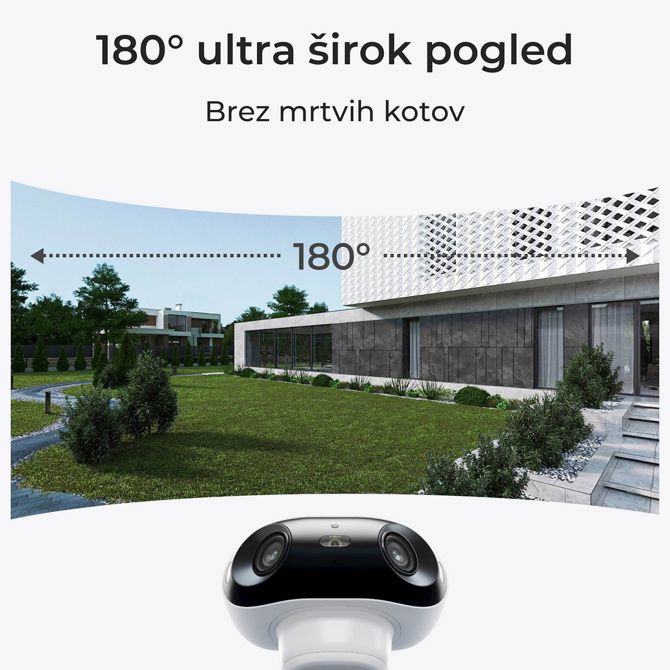 Reolink IP Kamera Argus serija B740X 4K, 180° dvojna leča, Barvni nočni vid ColorX, Baterijska. BWB4K01W 2