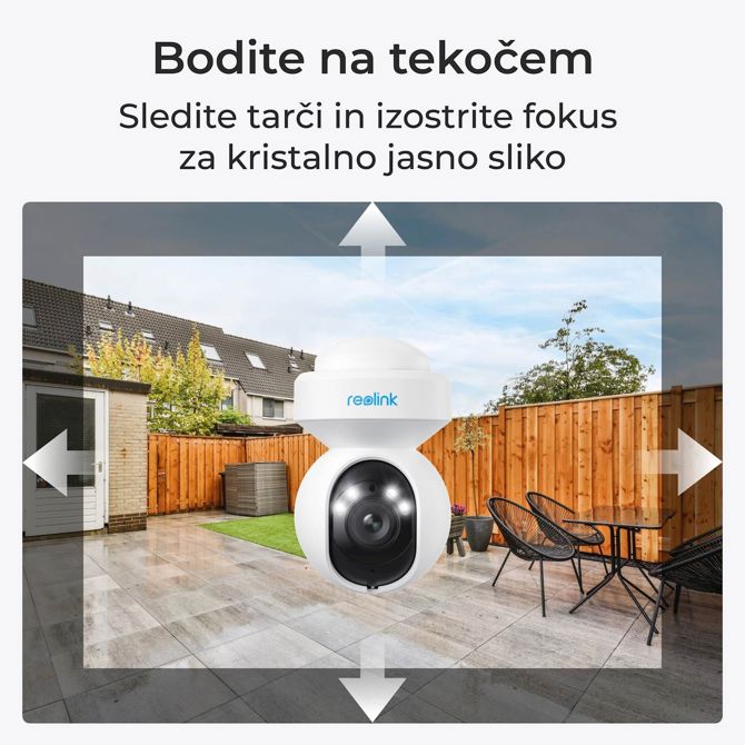 Reolink Ip Kamera E serija E560P 4K, 8MP PTZ, Samodejno sledenje, 3x zoom, barvni nočni vid, POE PCE1PT4K01 4