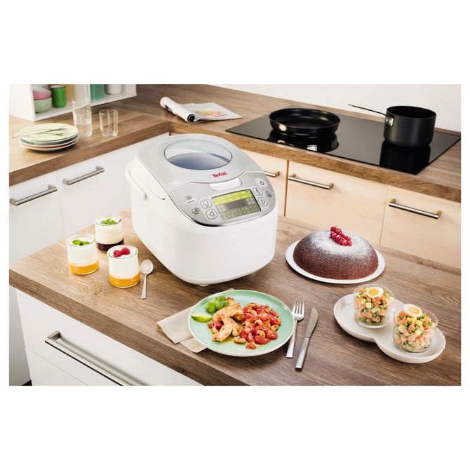 Cvrtnik Tefal RK8121 večnamenski, 45 v 1, LCD zaslon, teflonska prevleka, funkcija ohranjanja toplote, notranji lonec za pomivalni stroj, bel 6