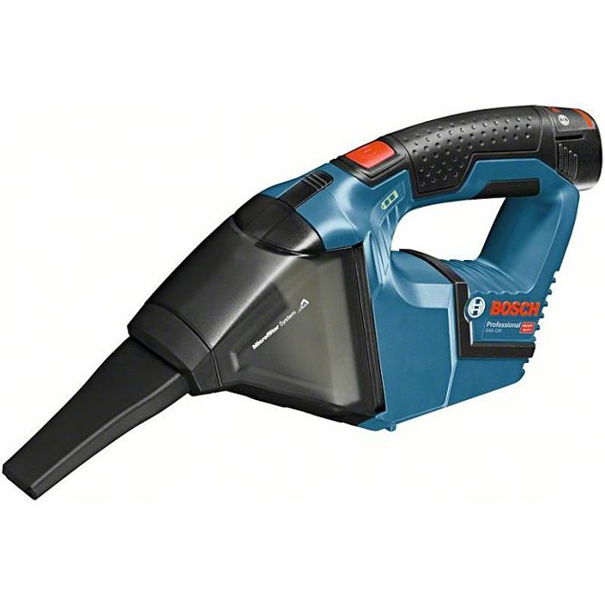 Ročni sesalnik Bosch GAS12V / 10.8V-LI Professional, brez baterije in polnilca, modra (06019E3001) 2
