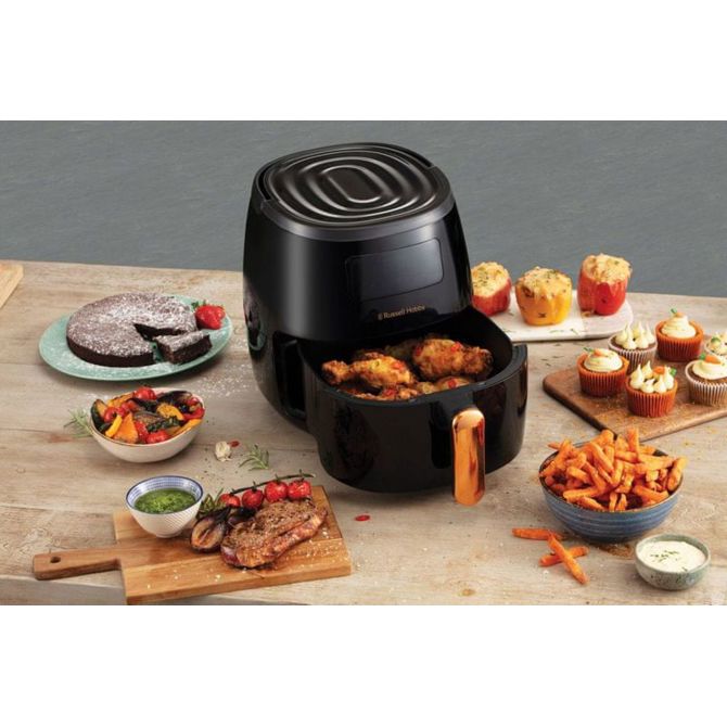Cvrtnik na vroč zrak Russell Hobbs Satisfry XL Airfryer 26510-56, 5 L prostornina, 1450 W, 8 programov, digitalni LED zaslon, črna barva 6