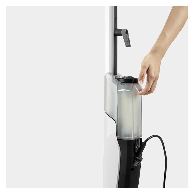 Parni čistilnik Kärcher SC 2 Upright EasyFix bel, 1600 W, prostornina 0,4 l, 2-stopenjska regulacija pare, odstranljiv rezervoar 3