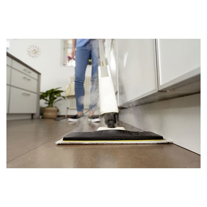 Parni čistilnik Kärcher SC 2 Upright EasyFix bel, 1600 W, prostornina 0,4 l, 2-stopenjska regulacija pare, odstranljiv rezervoar 5