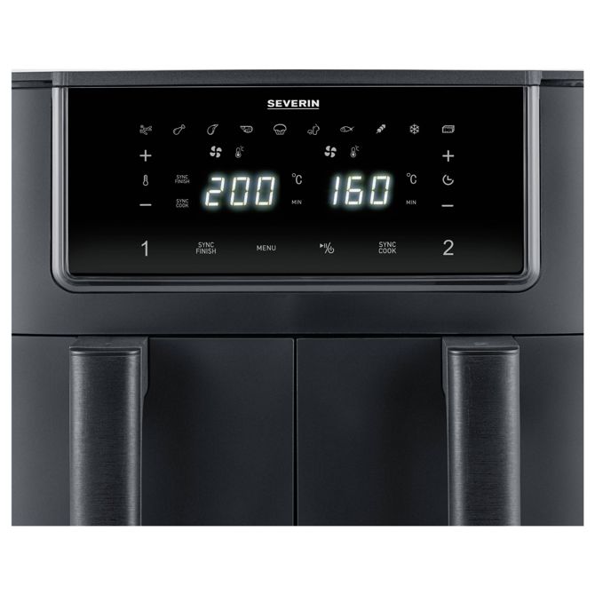 Cvrtnik na vroči zrak Severin FR 2463, 8L, 2600 W, časovna funkcija, z zaslonom 3