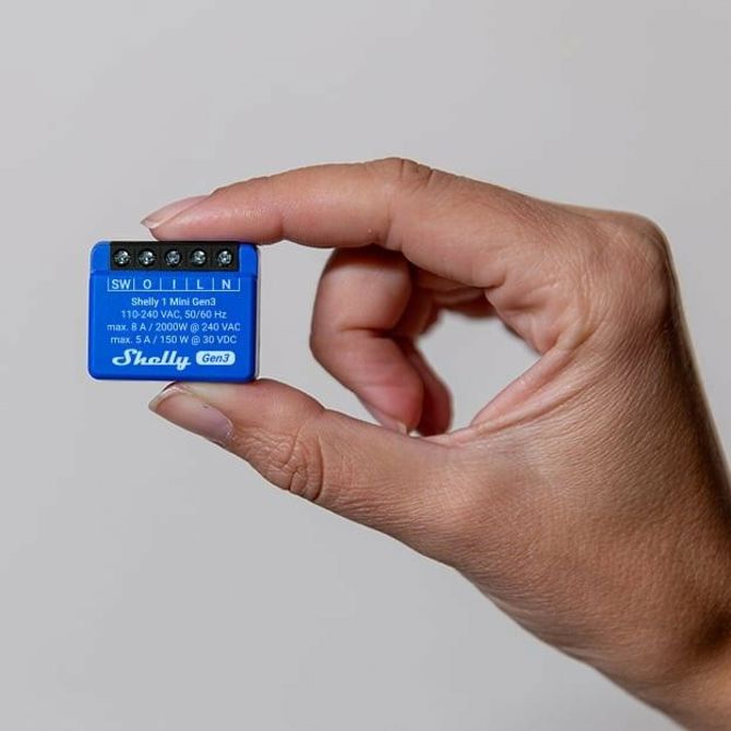Kanalni podometni Shelly relePlus 1 Mini Gen. 3&quot; WLAN BT max. 8A 1 2