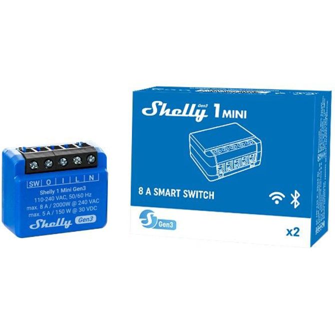 Kanalni podometni Shelly relePlus 1 Mini Gen. 3&quot; WLAN BT max. 8A 1 6