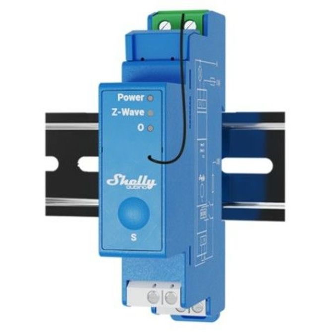 Shelly Relais "Wave Pro 1" max 16A Z-Wave DIN-letev 2