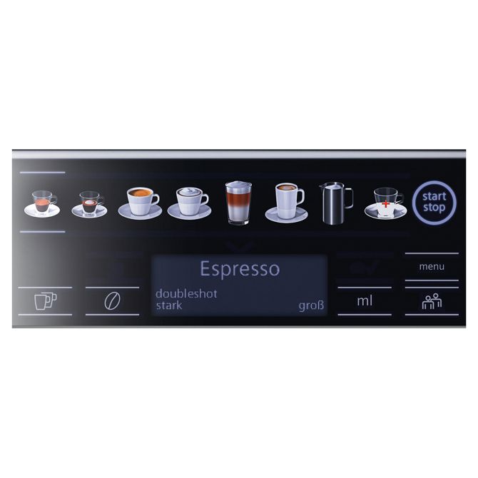 Kavni aparat Siemens TE657F09DE 19 barov, vgrajen mlinček, penilnik mleka, LCD zaslon, temni inox 3