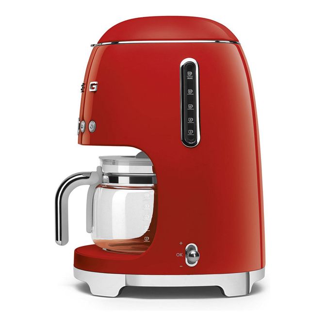 Filter kavni aparat Smeg DCF02RDEU, 50-ih let, rdeč, 1,4 l, nastavljiva moč, programabilen, avtomatski izklop, zaslon 2