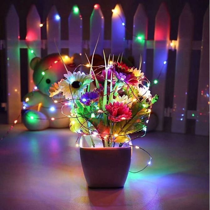 Solarne novoletne lučke veriga 100 LED RGB barvne 10m 8 funkcij 3