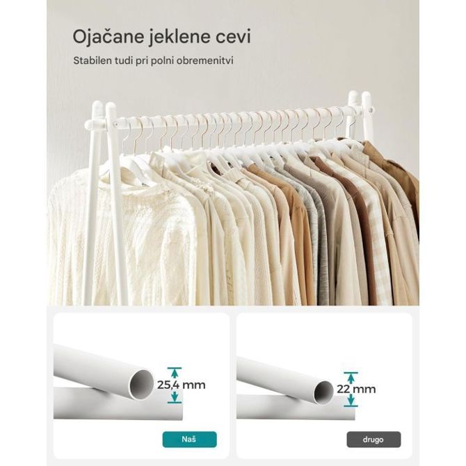 SONGMICS Obešalnik za oblačila, bela 6