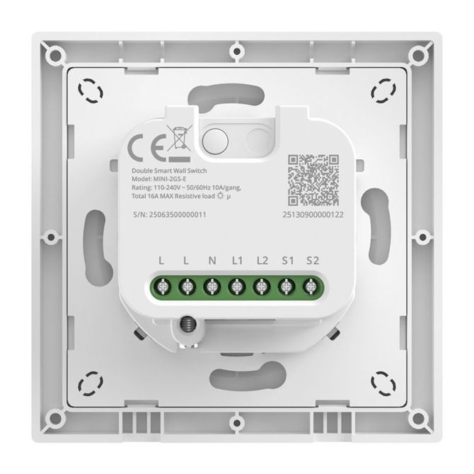 Dvokanalno stensko stikalo SONOFF MINI-2GS-E Matter 3