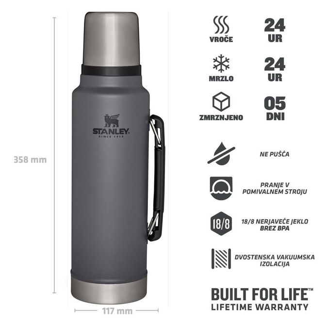 Steklenica Stanley Classic Bottle 1L, Charcoal 2
