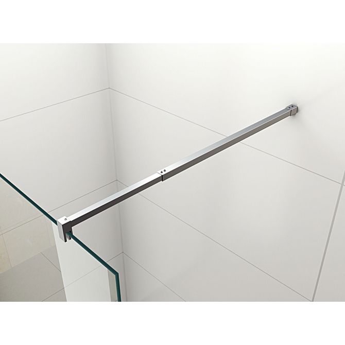 Steklena tuš stena BASIC, 100x200cm, 8mm, Easy Clean, krom profili in palica 2
