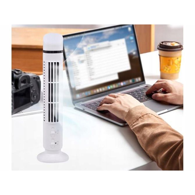 Ventilator Verk USB 38cm LED bel brez lopatic, tiho delovanje, 2 hitrosti, kompaktna velikost 3