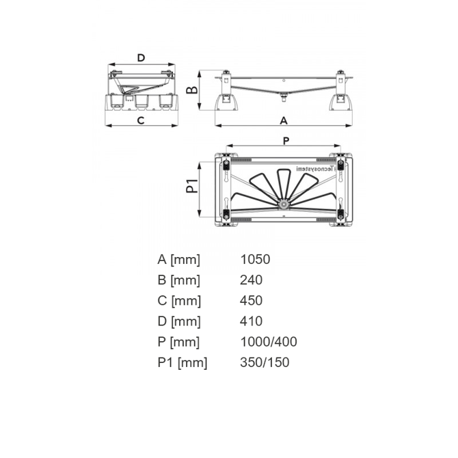 Talna konzola s posodo za kondenz TS SCD500106 2
