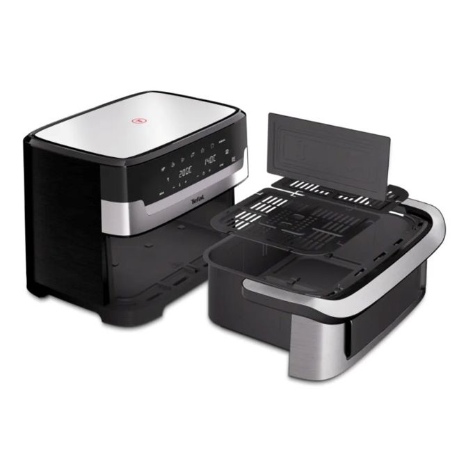 Cvrtnik na vroč zrak Tefal Dual Flex EY922DE0, 9 L, 2700 W, digitalni zaslon, črno-siv 3