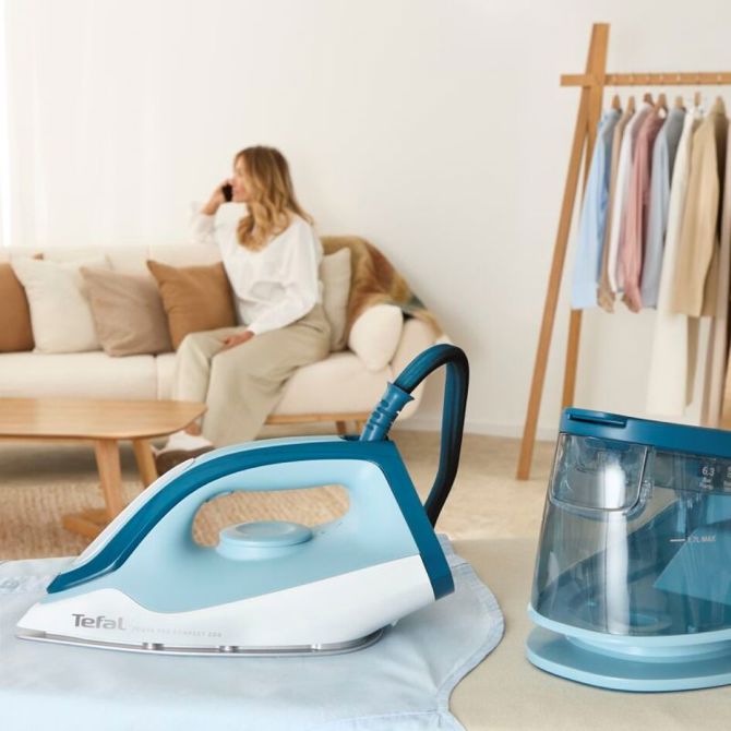 Parna postaja Tefal Power Pro Compact 200 SV6212E0, 2400 W, 6,3 bar, modre in bele barve 4