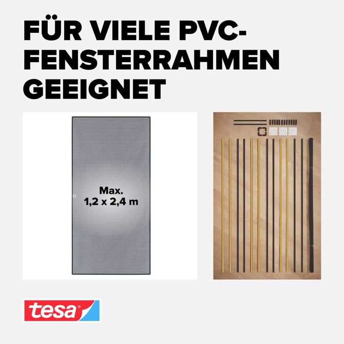 Okenska mreža za zaščito pred insekti Tesa Insect Stop 55360-00002-00 (Š x V) 1.2 m x 2.4 m, antracitna - 1 kos 3