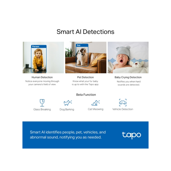 TP-LINK Tapo C220 2k 4MP QHD WiFi Pan/Tilt varnostna kamera 3
