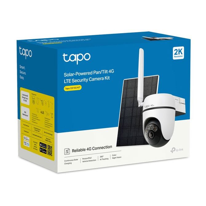 TP-LINK Tapo C615G KIT LTE 2K 3MP zunanja brezžična baterijska solarni panel bela nadzorna kamera 2