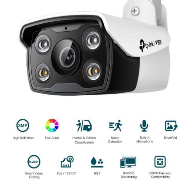 TP-LINK VIGI 3MP zunanja Full-Color Bullet mrežna kamera C330 6mm 2