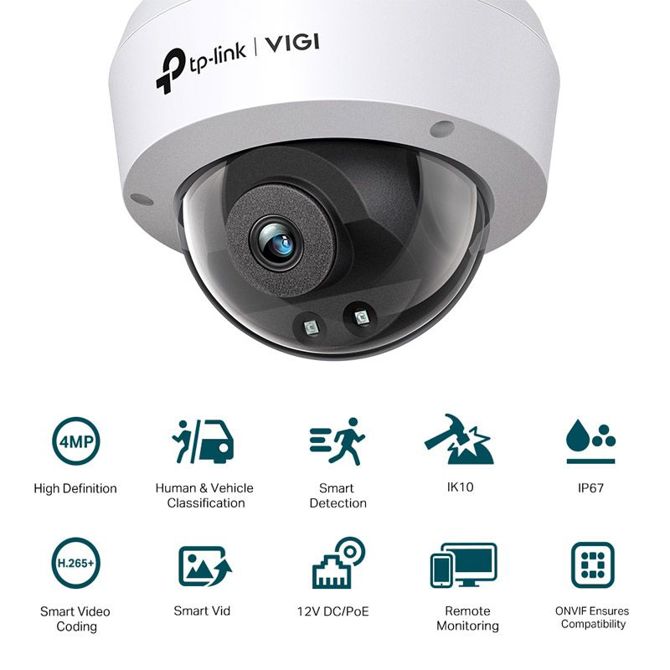 TP-LINK VIGI C240I 2.8mm Full-Color IR dnevna/nočna 4MP LAN PoE/12V QHD nadzorna kamera 3