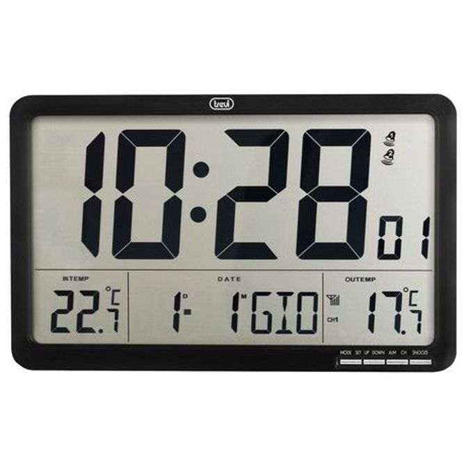 TREVI OM 3560 RC digitalna ura, stenska / namizna, + zunanji senzor, čas, datum, temperatura, črna 4