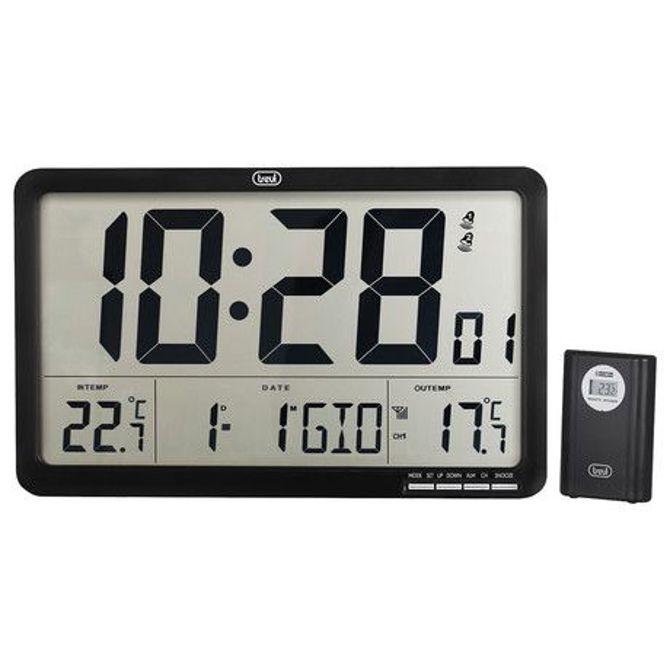 TREVI OM 3560 RC digitalna ura, stenska / namizna, + zunanji senzor, čas, datum, temperatura, črna 5