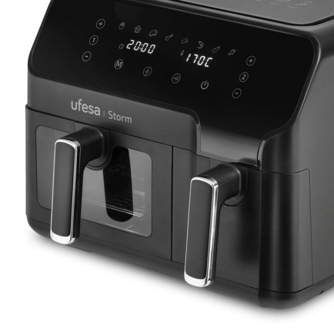 Ufesa digitalni zračni cvrtnik z dvojno posodo 5,5L + 3,5L Storm 2700W 3