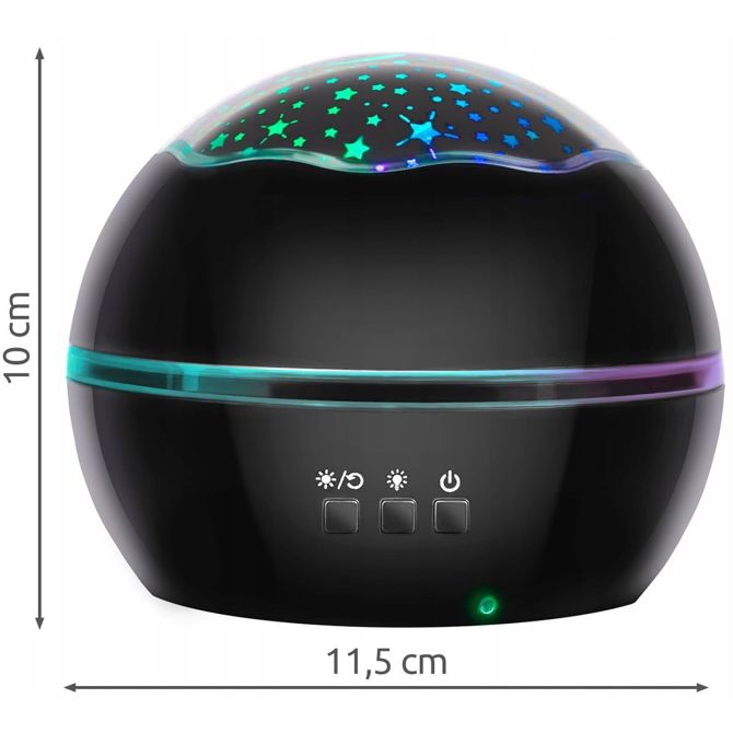 USB LED RGB projektor nočna lučka - menjava projekcij črna 4