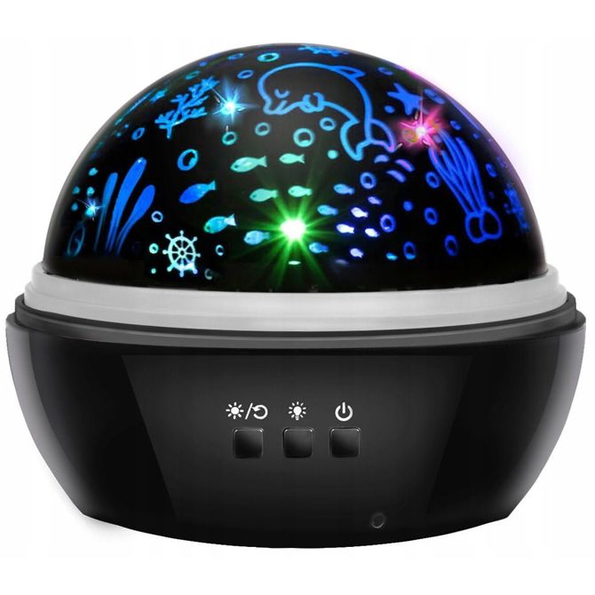 USB LED RGB projektor nočna lučka - menjava projekcij črna 6