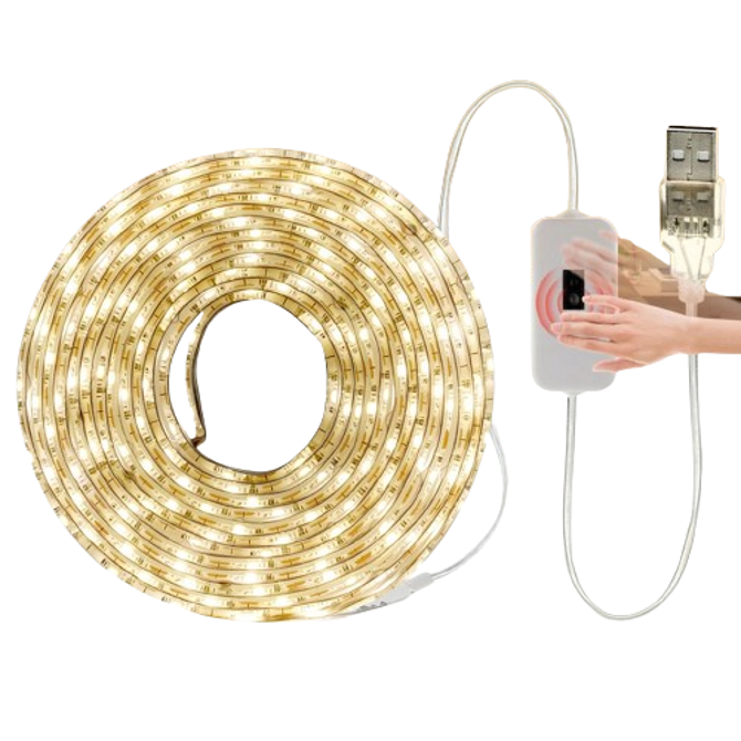 USB LED trak 2m 120 LED z IR senzorjem z zaznavo bližine roke hladno beli 6500K 3