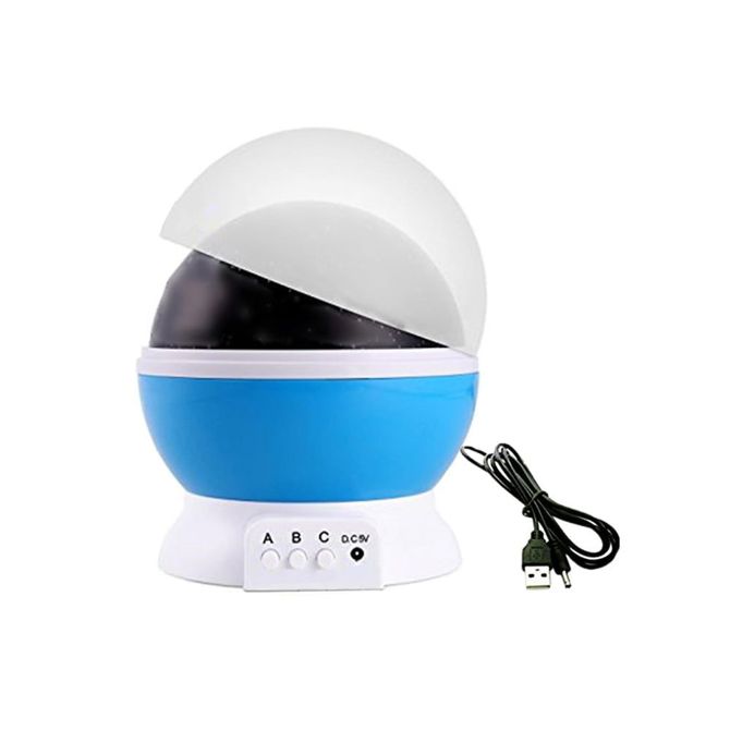 USB projektor Master Star nočna lučka 360 modra 3