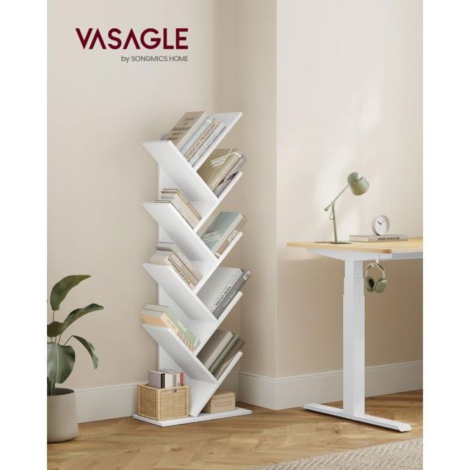 VASAGLE knjižna omara v obliki drevesa bela 2