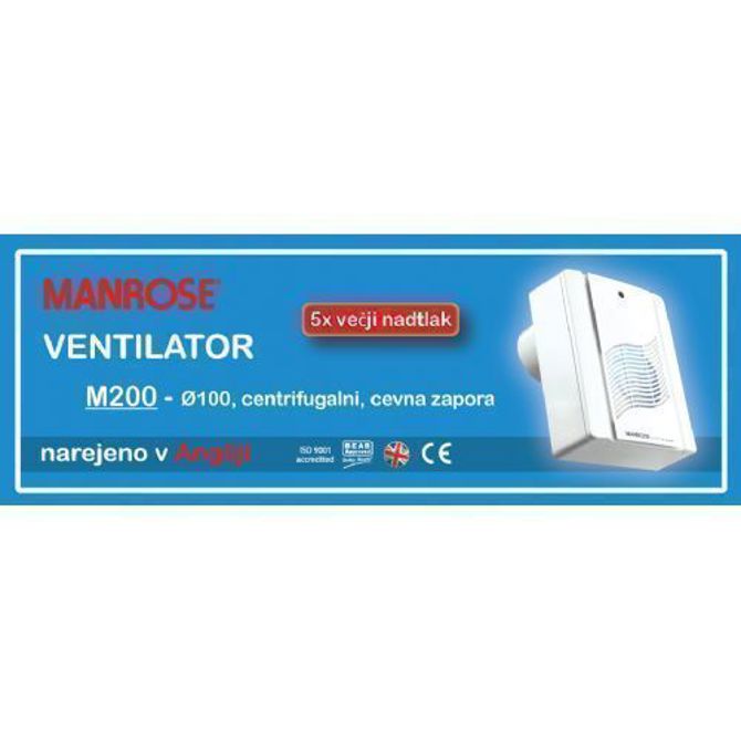 Ventilator kopalniški centrifugalni MANROSE M200H - s senzorjem vlage in timerjem - zakasnjeni izklop 4